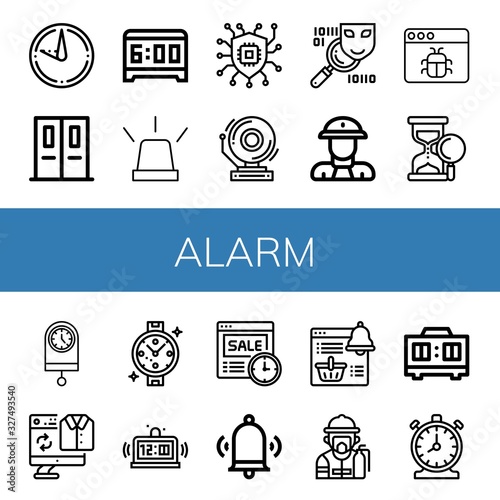 Set of alarm icons
