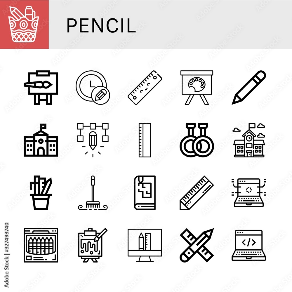 pencil simple icons set