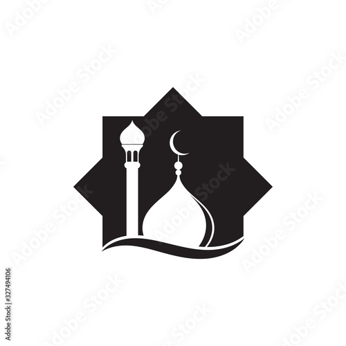 islamic mosque logo vector icon