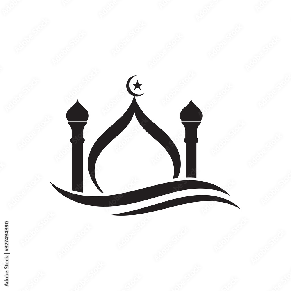 islamic mosque logo vector icon Stock Vector | Adobe Stock