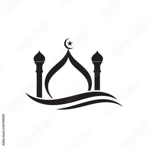 Fotografie, Obraz islamic mosque logo vector icon