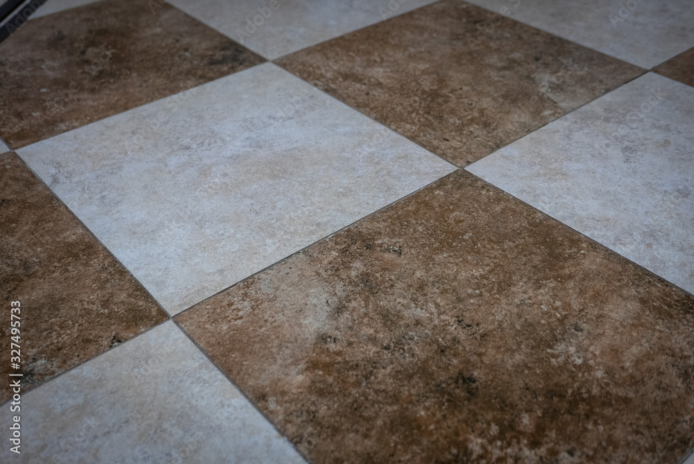 Fototapeta premium Ceramic tiles flooring - texture of natural ceramic floor