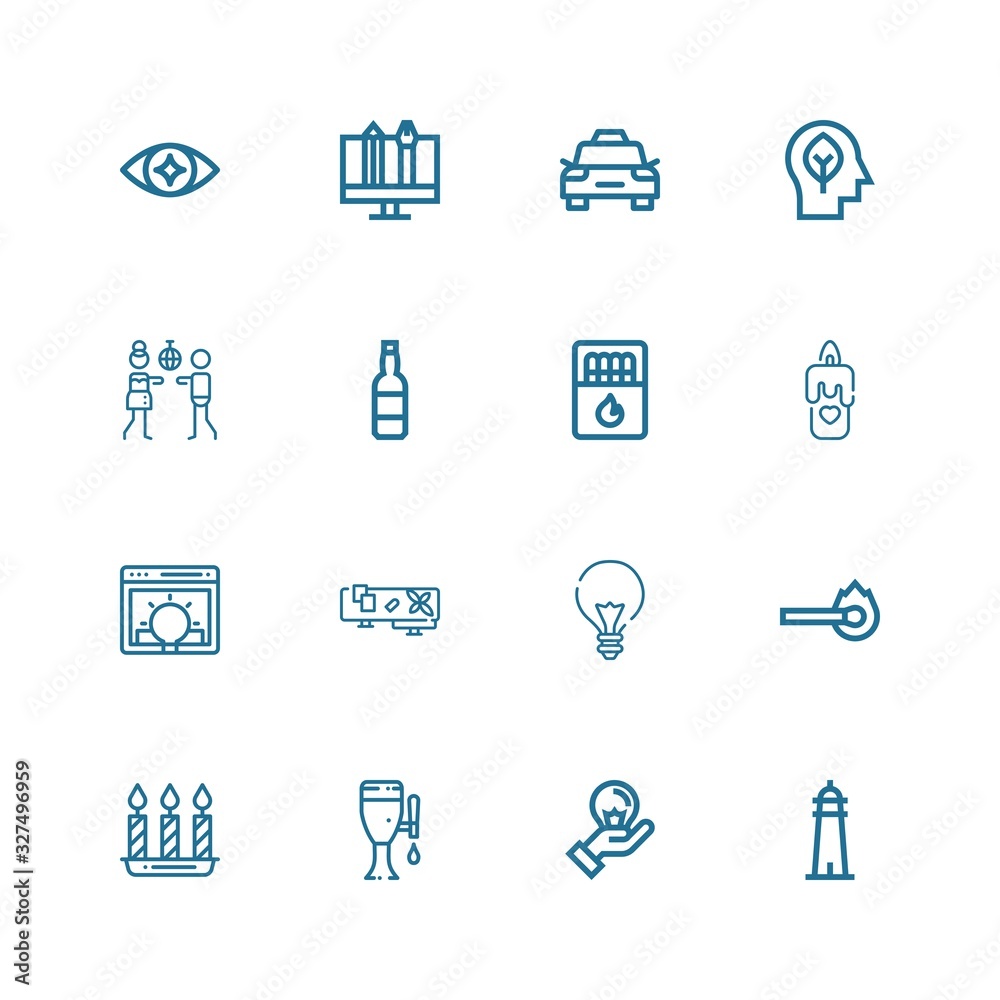 Editable 16 light icons for web and mobile