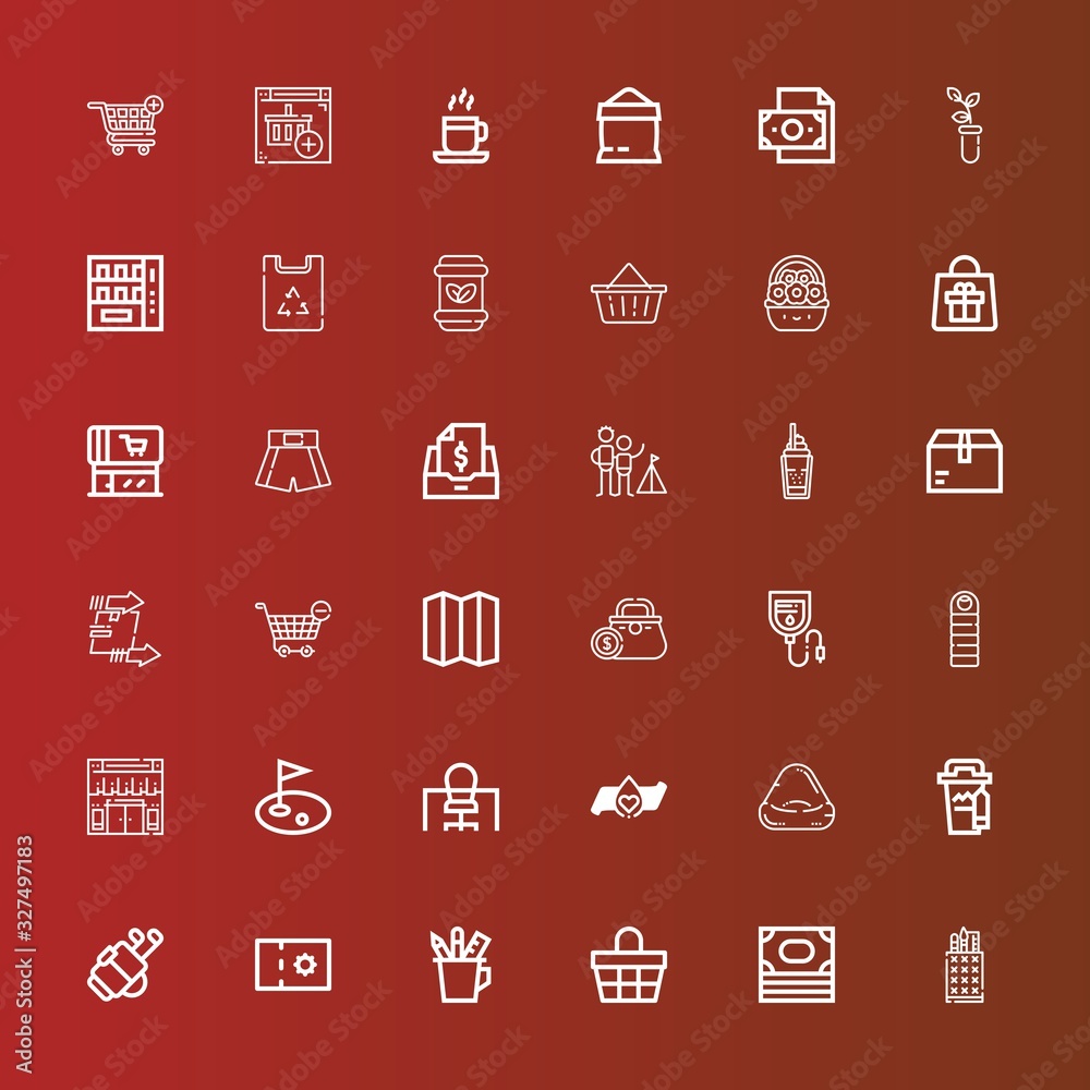 Editable 36 bag icons for web and mobile