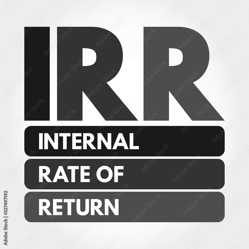 IRR - Internal Rate of Return acronym, business concept background