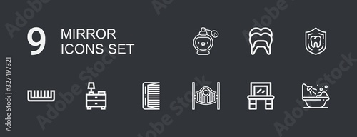 Editable 9 mirror icons for web and mobile