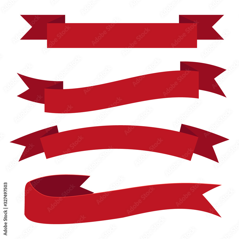 Flat vector ribbons banners isolated on white background. Flat vector ribbons banners isolated on white background.