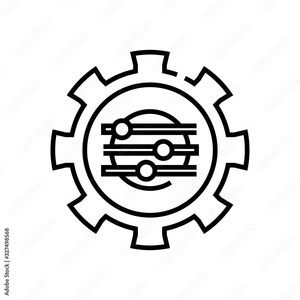 Setting levers line icon, concept sign, outline vector illustration, linear symbol. Setting levers line icon, concept sign, outline vector illustration, linear symbol.