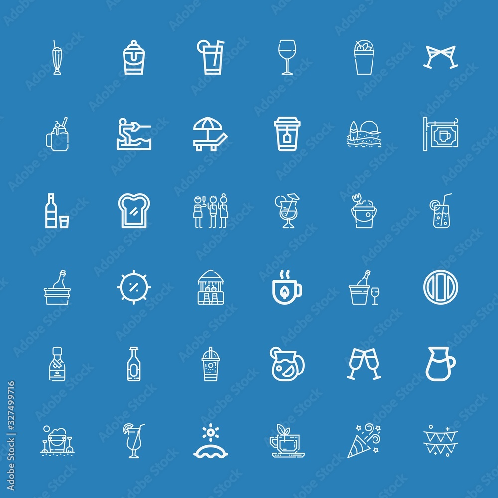 Editable 36 cocktail icons for web and mobile Editable 36 cocktail icons for web and mobile