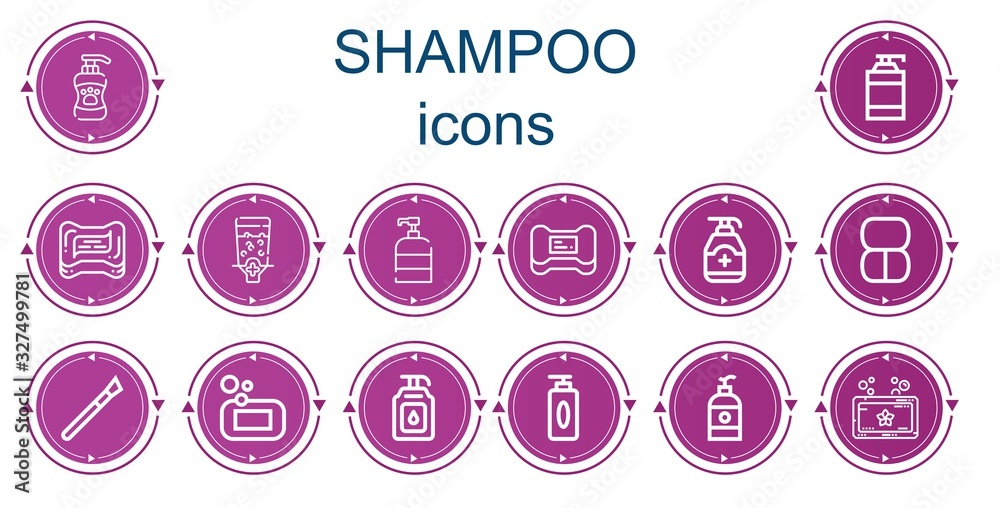 Editable 14 shampoo icons for web and mobile Editable 14 shampoo icons for web and mobile
