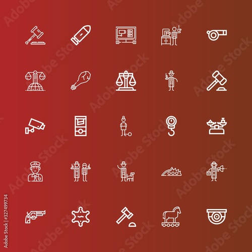 Editable 25 crime icons for web and mobile
