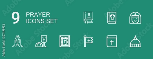 Editable 9 prayer icons for web and mobile