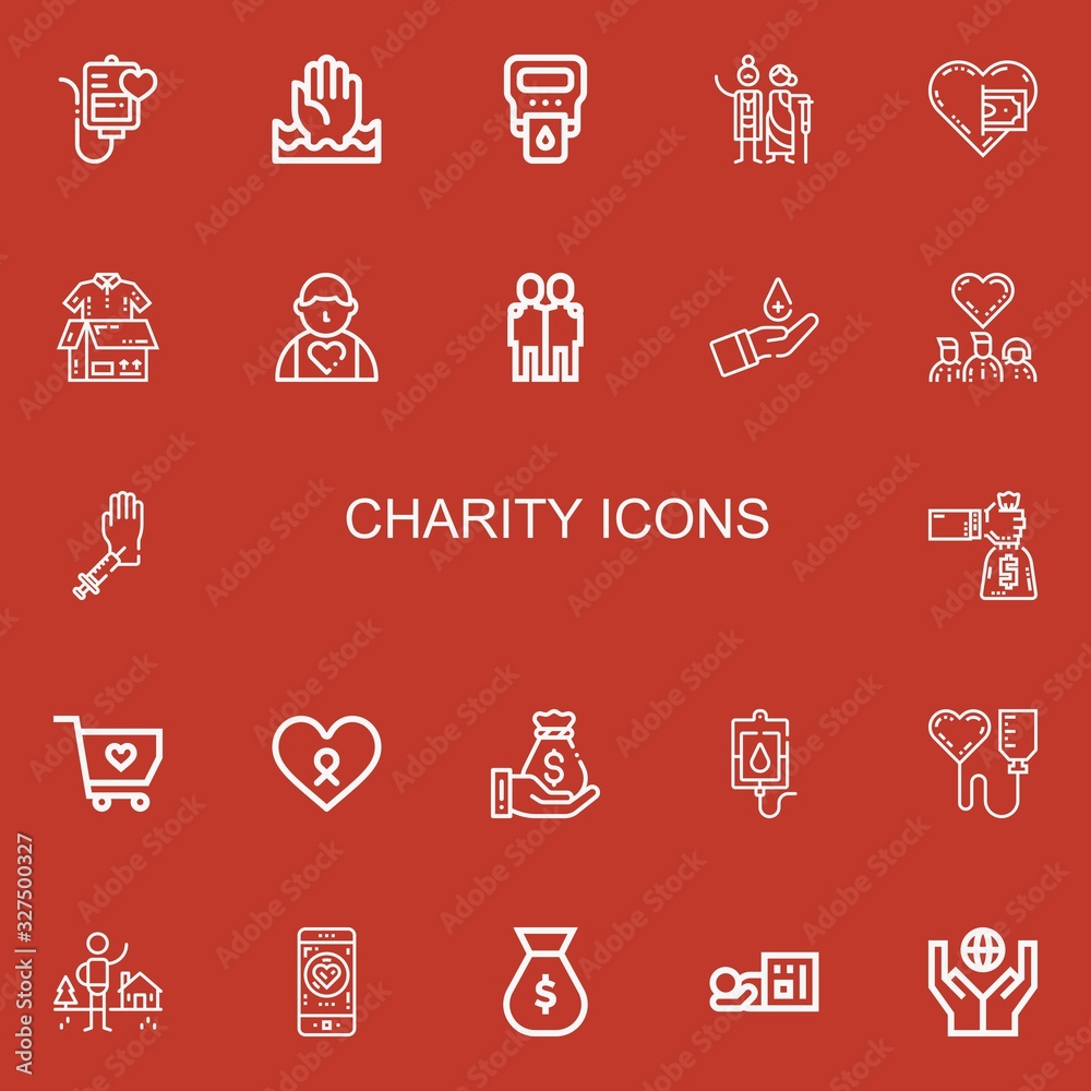 Editable 22 charity icons for web and mobile Editable 22 charity icons for web and mobile