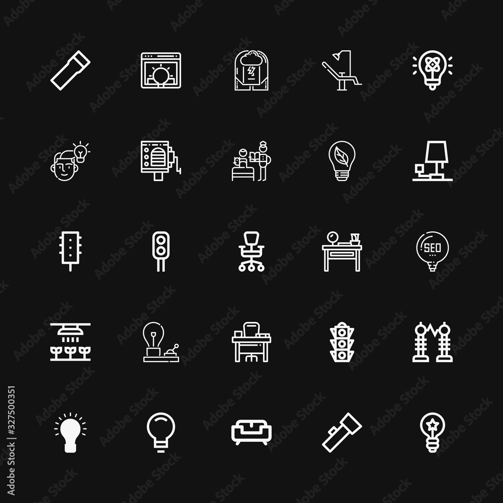 Editable 25 lamp icons for web and mobile Editable 25 lamp icons for web and mobile