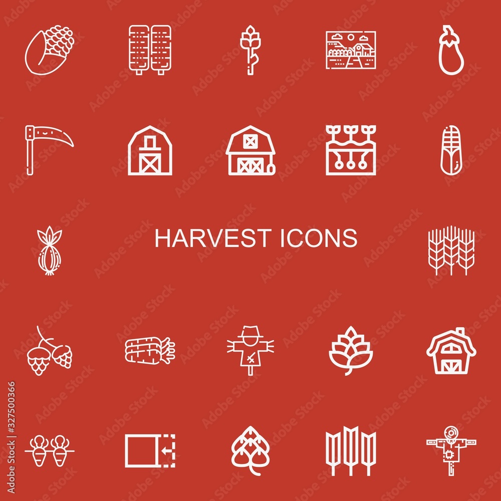 Editable 22 harvest icons for web and mobile Editable 22 harvest icons for web and mobile
