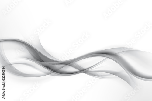 Awesome white and grey waves background. Futuristic motion lines backdrop. Business cards design.