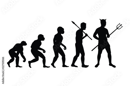 Vászonkép Revolution of human to evil silhouette