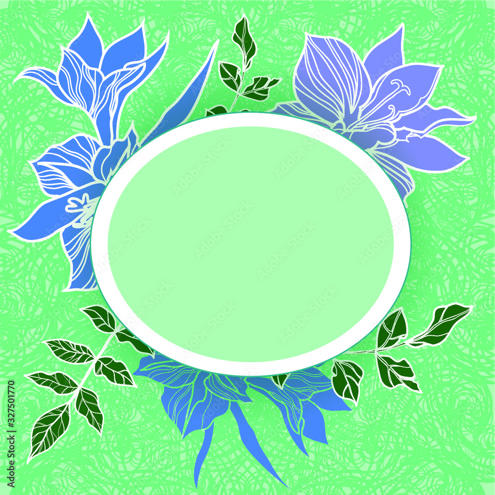 Vector floral frame background with flower and leaf illustrations Vector floral frame background with flower and leaf illustrations