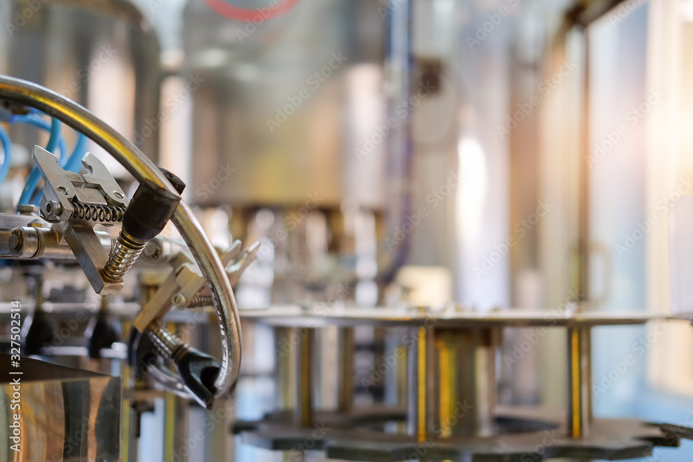 Industrial machinery in the production line and Industrial Factory equipment stainless automation.