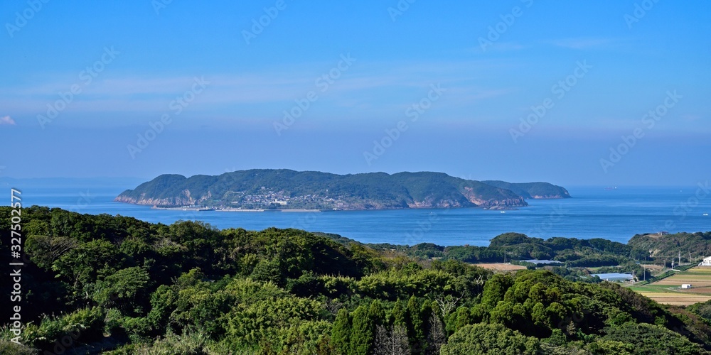 展望台から見た呼子の海の情景＠佐賀