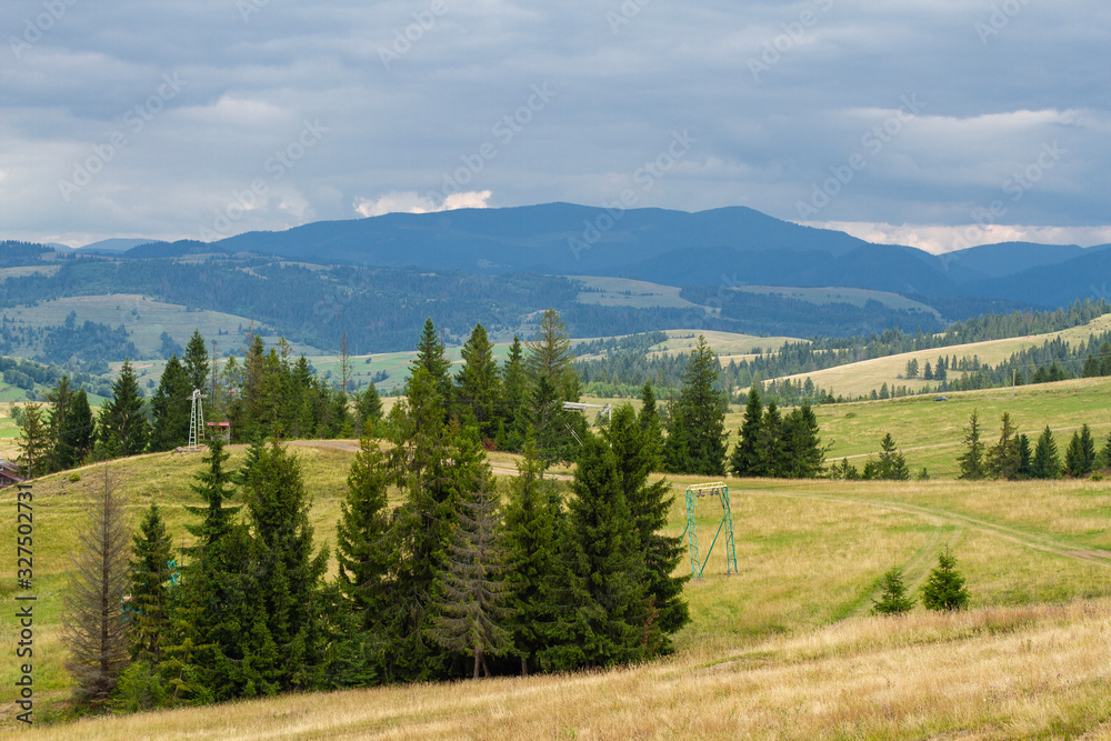 Carpathian mountains view in summer