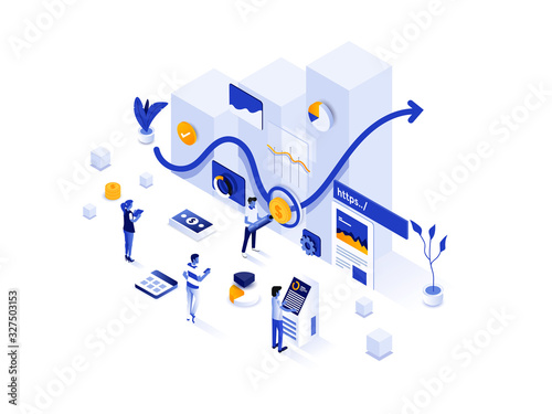 Modern Isometric Illustration design - Investment Solution