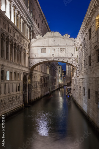 famous bridge of Sighs in Venice Venice city at night, Italy