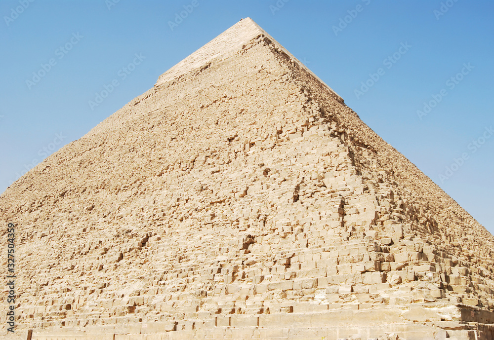 The famous pyramid of Kefren in Cairo, Giza, Egypt The famous pyramid of Kefren in Cairo, Giza, Egypt