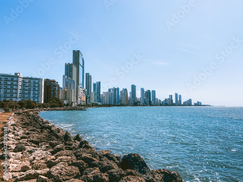 Bocagrande district in Cartagena Colombia photo