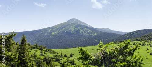 Mount Hoverla in Carpathian Mountains, view from the west