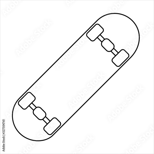 Coloring page outline of skateboard toy. Vector illustration.