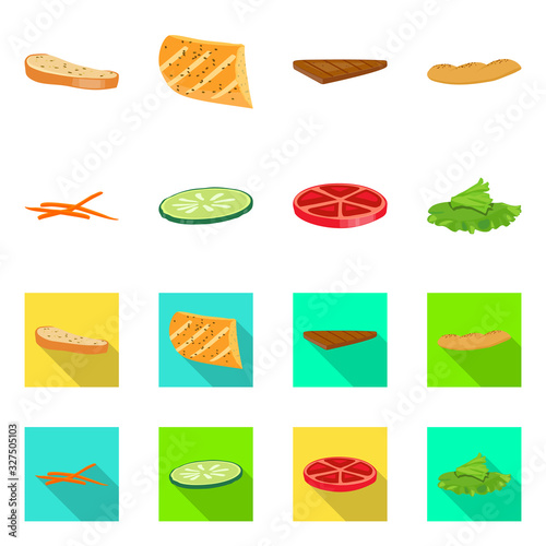 Isolated object of breakfast and delicious logo. Set of breakfast and tasty vector icon for stock.