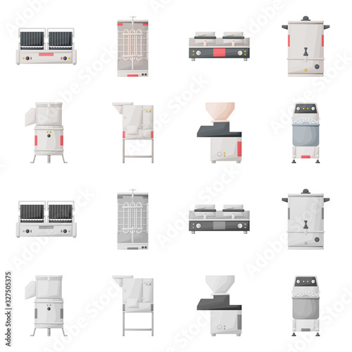 Vector illustration of domestic and appliances icon. Set of domestic and furniture stock symbol for web.