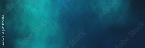 vintage abstract painted background with dark slate gray, very dark blue and teal colors and space for text or image. can be used as horizontal background graphic