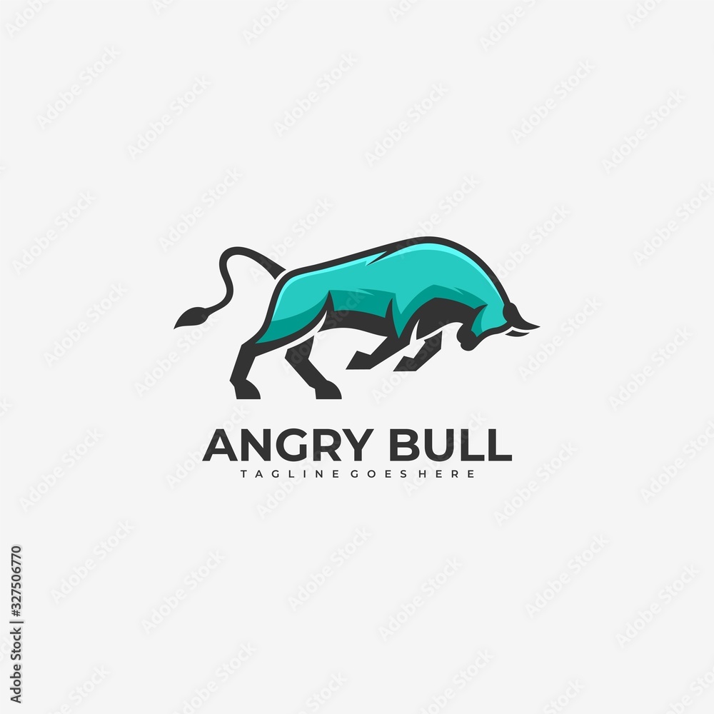 Awesome Vector Logo Illustration Bull