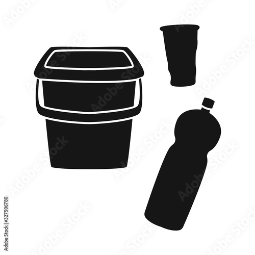 Vector design of plastic and implements icon. Graphic of plastic and rubbish stock vector illustration.