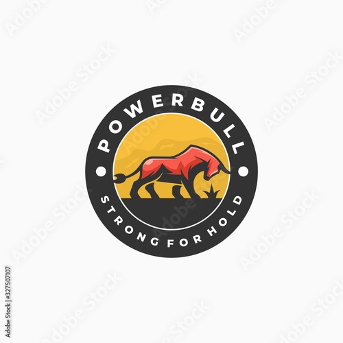 Vector Logo Illustration Bull Badge