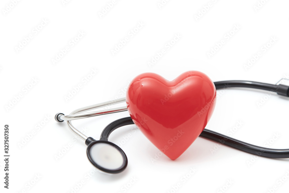  Red heart and stethoscope 