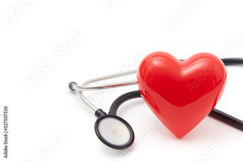  Red heart and stethoscope 
