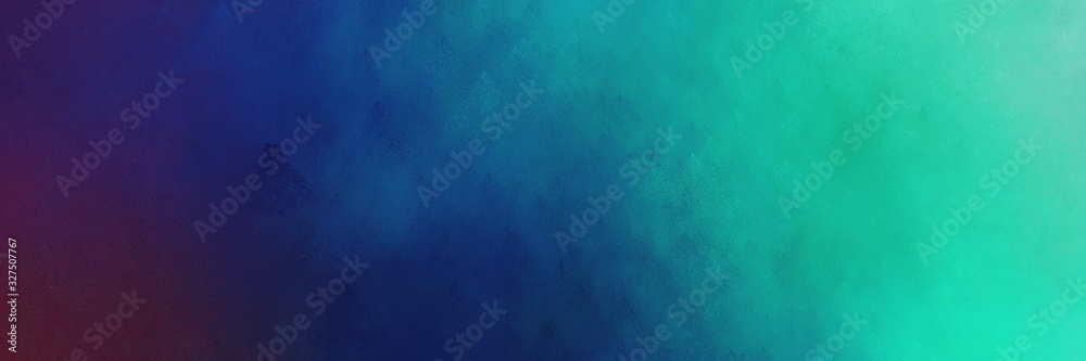 light sea green, midnight blue and dark cyan colored vintage abstract painted background with space for text or image. can be used as header or banner
