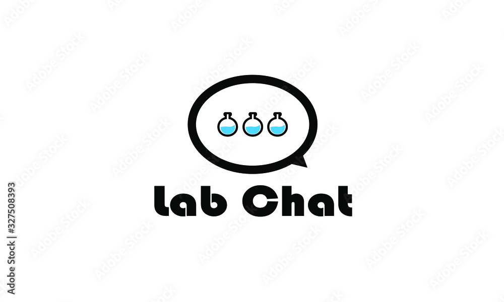 Lab Chat Logo, Lab Talk Logo Template Design Vector, Emblem, Design Concept, Creative Symbol, Icon - Vector Lab Chat Logo, Lab Talk Logo Template Design Vector, Emblem, Design Concept, Creative Symbol, Icon - Vector