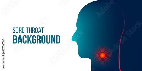 Creative vector illustration of sore throat, silhouette ache locations concept background. Art design sore throat irritation silhouette template. Abstract graphic anatomy element - flu, cold, stuck