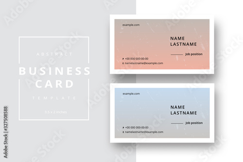 Trendy minimal abstract business card template. Modern corporate stationery id layout with geometric pattern. Vector fashion background design with information sample name text.