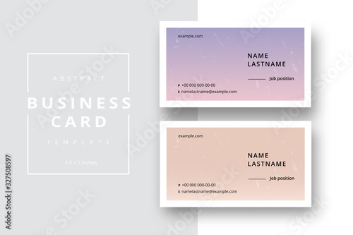 Trendy minimal abstract business card template. Modern corporate stationery id layout with geometric pattern. Vector fashion background design with information sample name text.