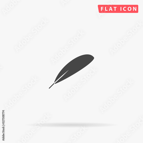 Feather flat vector icon