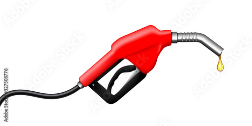 Creative vector illustration of fueling nozzle gasoline, diesel, gas isolated on transparent background. Art design petroleum fuel pump template. Abstract concept graphic pump nozzle, oil dripping photo