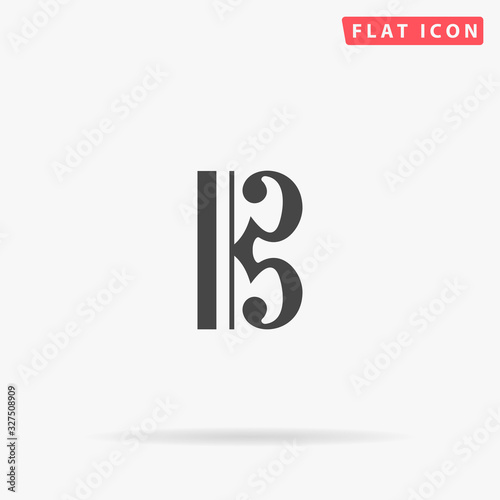 C Clef flat vector icon