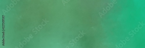 abstract painting background texture with medium sea green, cadet blue and sea green colors and space for text or image. can be used as horizontal background texture