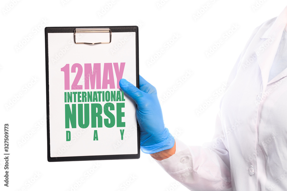 doctor holding tablet on white background . 12 may International nurse day concept doctor holding tablet on white background . 12 may International nurse day concept