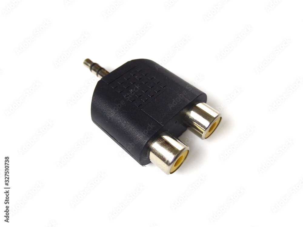 Close up of audio jack connector isolated on white background. Audio equipment. Close up of audio jack connector isolated on white background. Audio equipment.